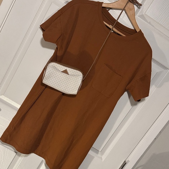 Madewell Brown Ribbed dress S - Picture 2 of 5